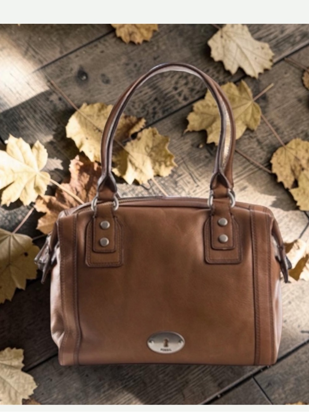 Fossil Marlowe Leather Satchel Bag Chestnut
EUC